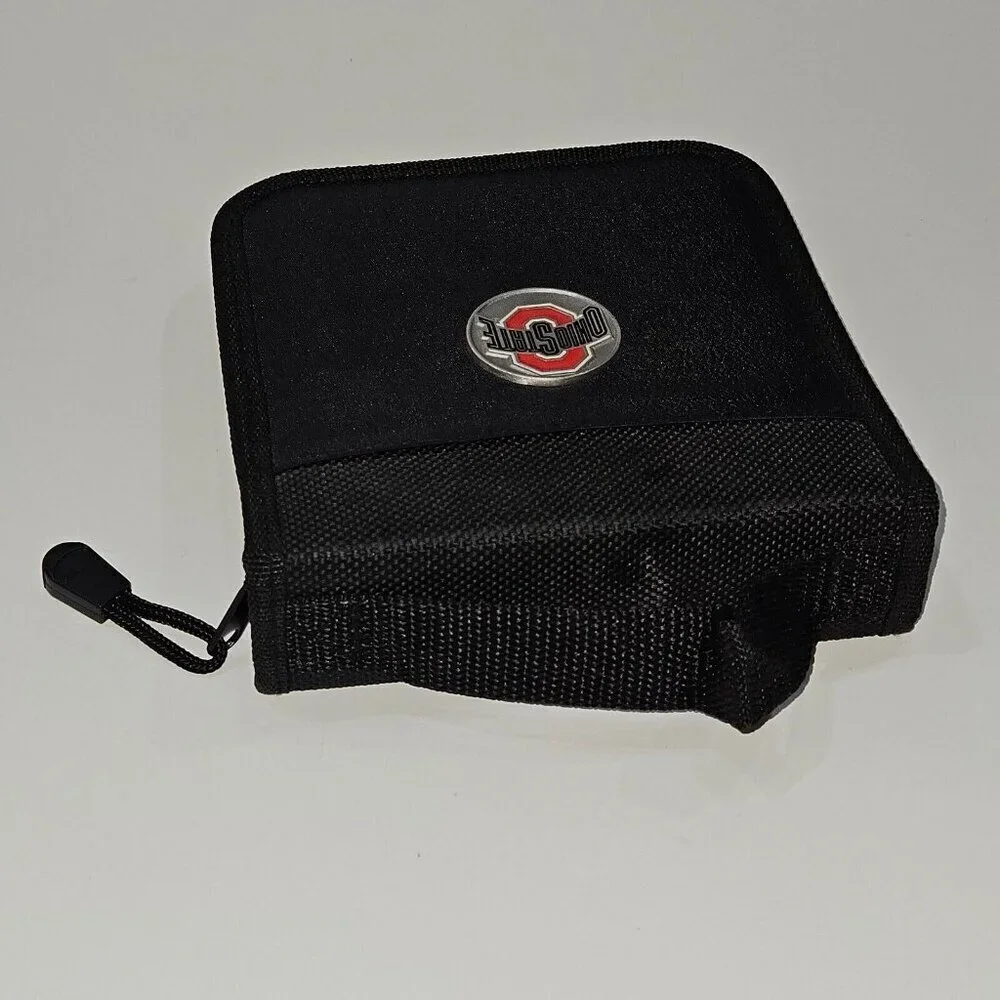 Ohio State University OSU Buckeyes Black CD Holder Case Travel Leed's ~ Holds 16